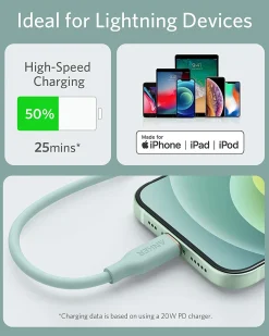 Anker 641 USB-C to Lightning Cable (Flow, 3 ft Silicone)