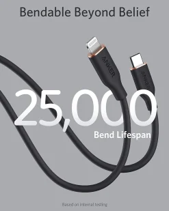 Anker 641 USB-C to Lightning Cable (Flow, 3 ft Silicone)