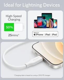 Anker 641 USB-C to Lightning Cable (Flow, 3 ft Silicone)