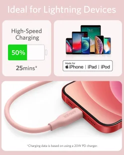 Anker 641 USB-C to Lightning Cable (Flow, 3 ft Silicone)