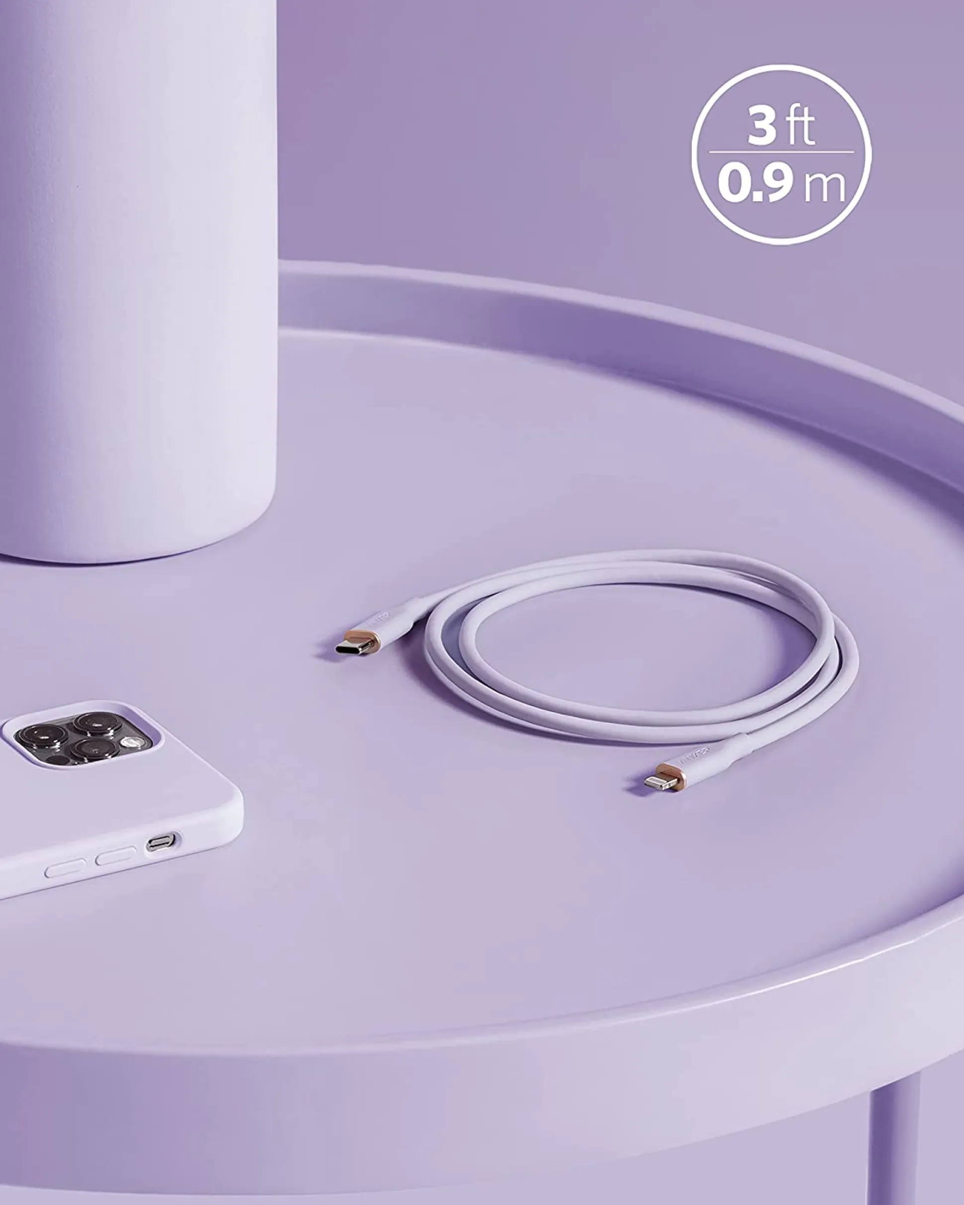 Anker 641 USB-C to Lightning Cable (Flow, 3ft Silicone)