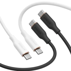 Anker 643 USB-C to USB-C Cable (Flow, Silicone, 240W, 2-Pack, Midnight Black)