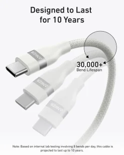 Anker USB-C to USB-C Cable (3 ft / 6 ft, 240W, Upcycled-Braided)