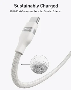 Anker USB-C to USB-C Cable (3 ft / 6 ft, 240W, Upcycled-Braided)