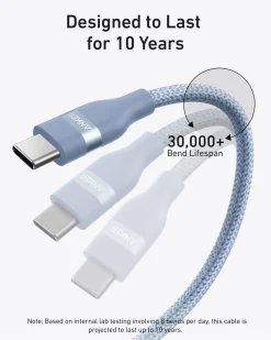 Anker USB-C to USB-C Cable (3 ft / 6 ft, 240W, Upcycled-Braided)