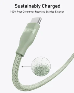 Anker USB-C to USB-C Cable (3 ft / 6 ft, 240W, Upcycled-Braided)