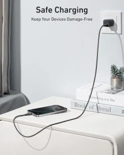 Anker USB-C to USB-C Cable (3 ft / 6 ft, 240W, Upcycled-Braided)