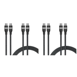 Anker USB-C to USB-C Cable (3 ft / 6 ft, 240W, Upcycled-Braided, 4-Pack)
