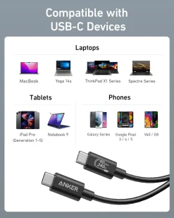 Anker 515 USB-C to USB-C Cable (Thunderbolt 4 Compatible)