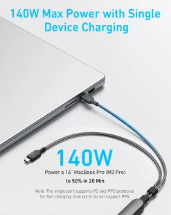 Anker 140W 2-in-1 USB-C to USB-C Cable