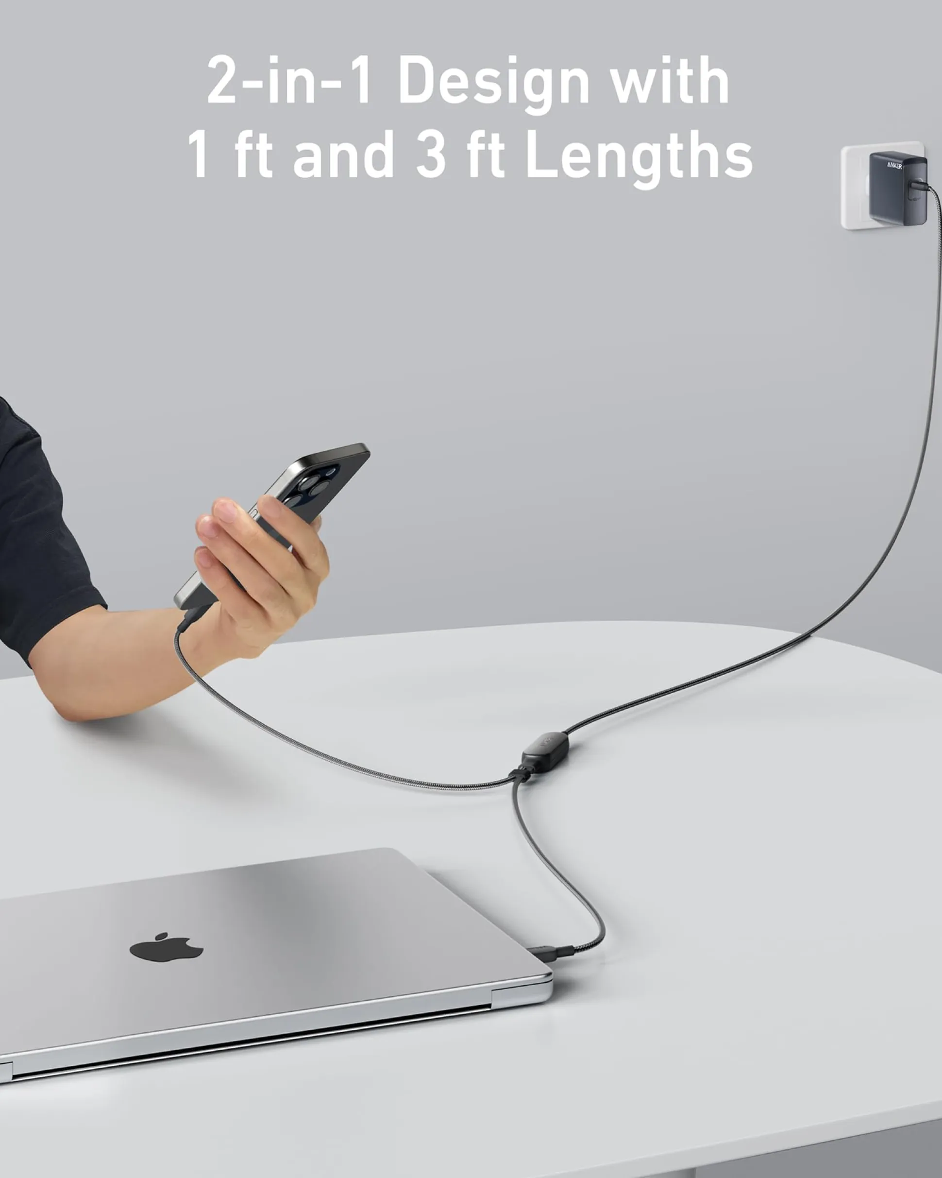 Anker 140W 2-in-1 USB-C to USB-C Cable