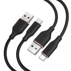 Anker 15W USB-A to USB-C Cable 2Pack (3 ft, Silicone)