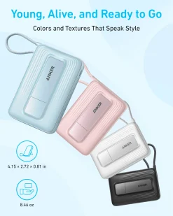 Anker Zolo Magnetic Power Bank (10K, 30W, Built-in USB-C Cable)