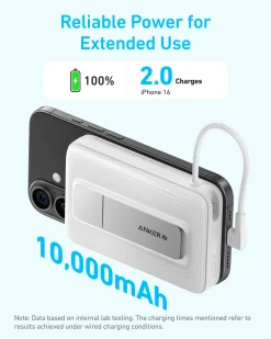 Anker Zolo Magnetic Power Bank (10K, 30W, Built-in USB-C Cable)
