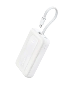 Anker Zolo Power Bank (10K, 30W) with a 5.4-inch (13.7 cm) built-in USB-C cable.