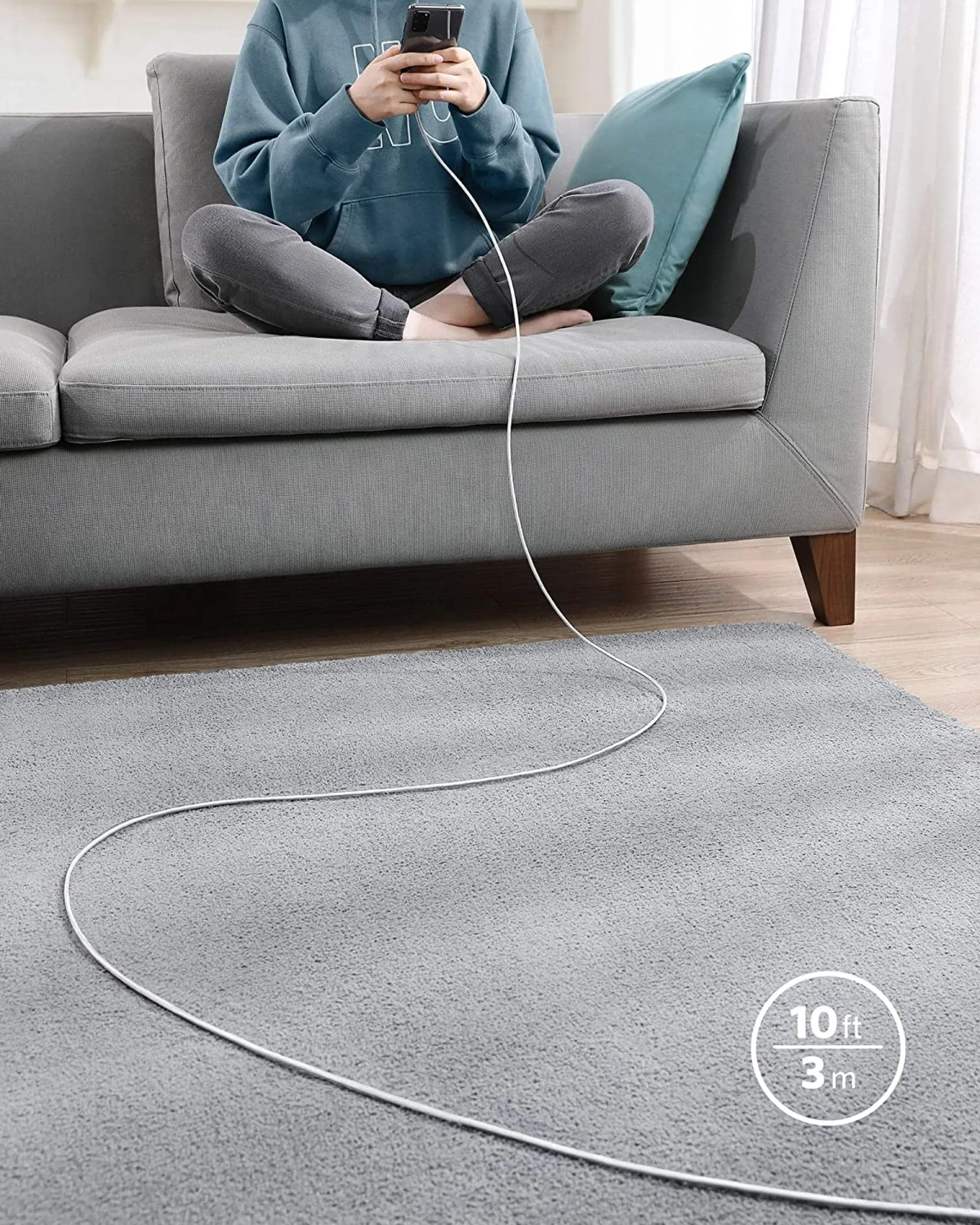 New Nylon USB-C to USB-C 100W Cable (10 ft)