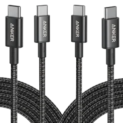 New Nylon USB-C to USB-C 100W Cable (10 ft, 2-Pack）
