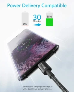 2-Pack Anker New Nylon USB-C to USB-C Cable (3 ft / 6 ft, 60W)