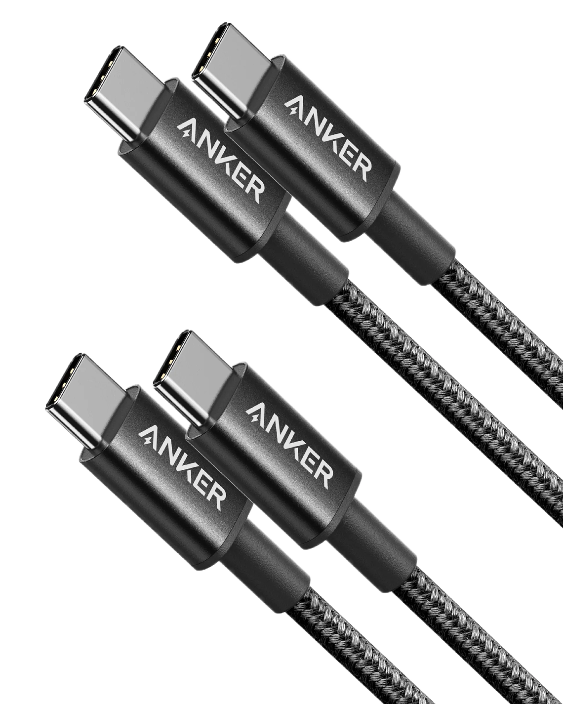 2-Pack New Nylon USB C to USB C Cable (3.3 ft 60W)