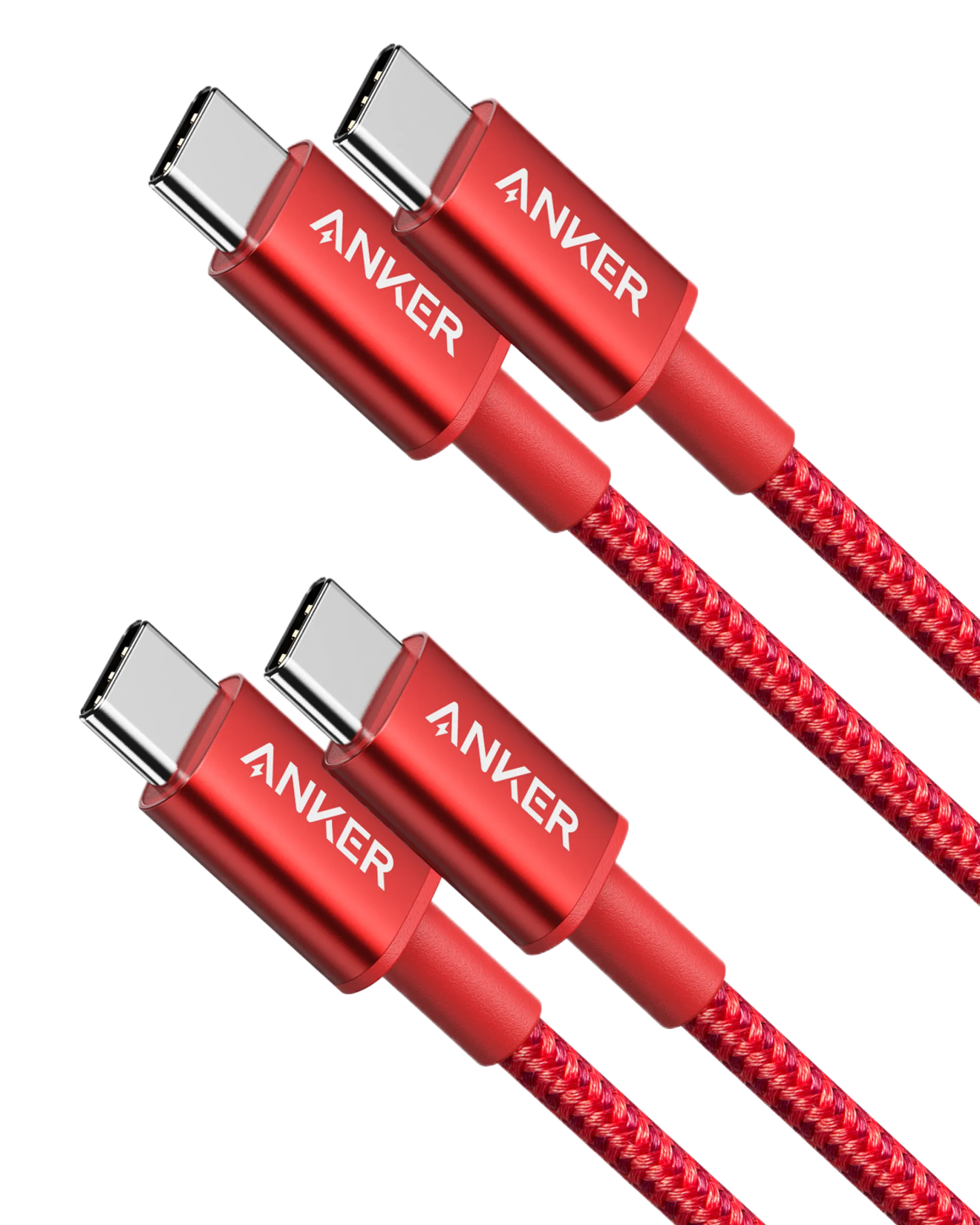 2-Pack New Nylon USB C to USB C Cable (3.3 ft 60W)