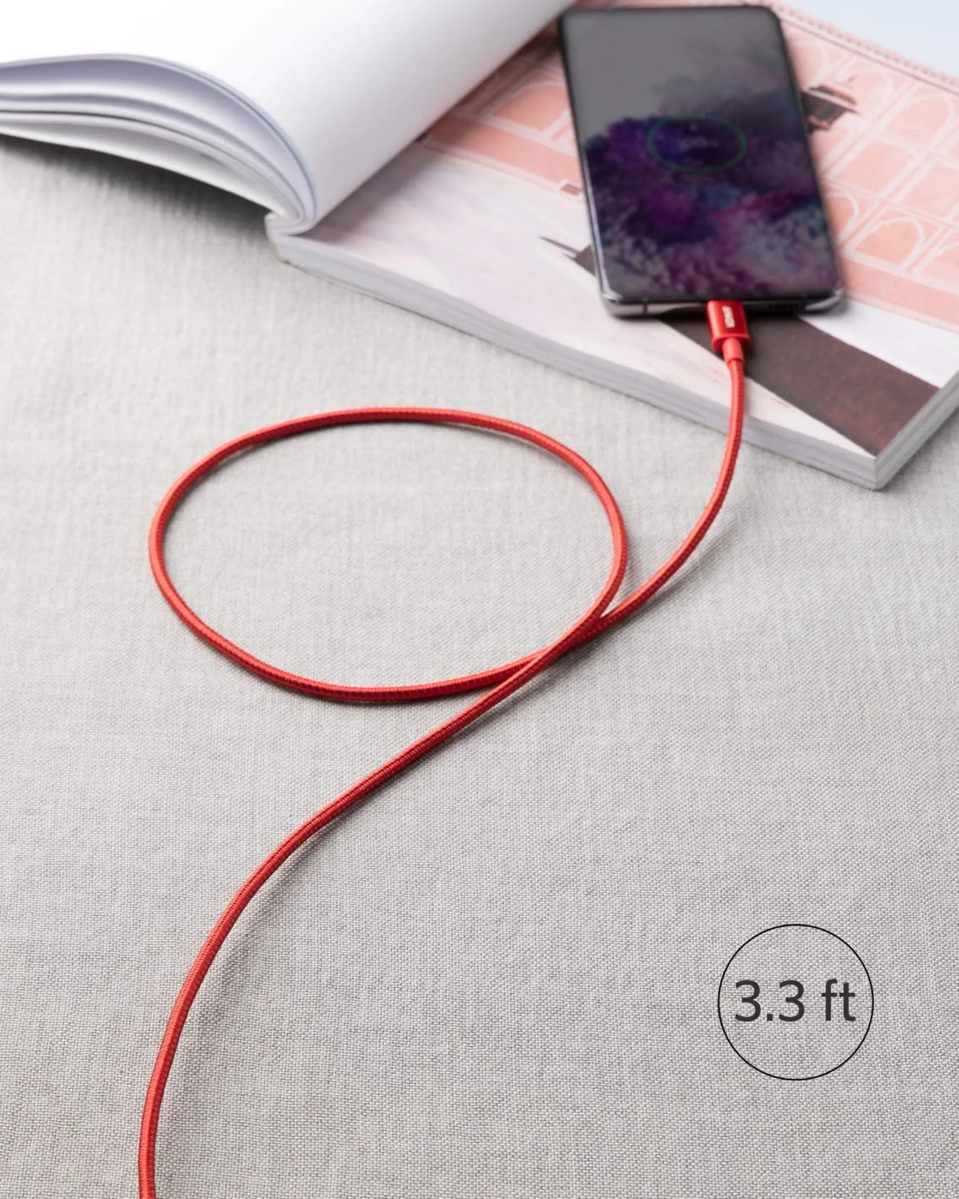 4-Pack New Nylon USB C to USB C Cable (3.3 ft 60W)