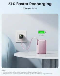 Refurbished Anker Nano Power Bank (10K, 45W, Built-In Retractable USB-C Cable)