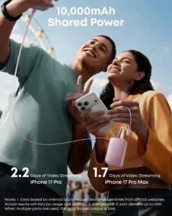 Refurbished Anker Nano Power Bank (10K, 45W, Built-In Retractable USB-C Cable)