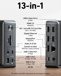 Refurbished Anker 575 USB-C Docking Station (13-in-1)